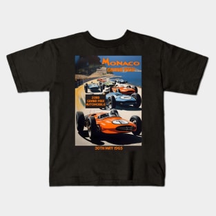 1965 Monaco Grand Prix Racing Poster Kids T-Shirt